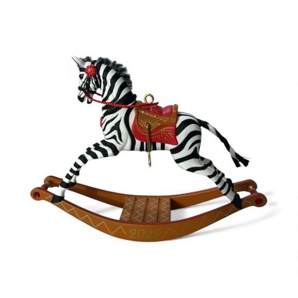 Hallmark 2022 Rocking Horse Memories Special Edition Zebra Christmas Ornament - Picture 2 of 5